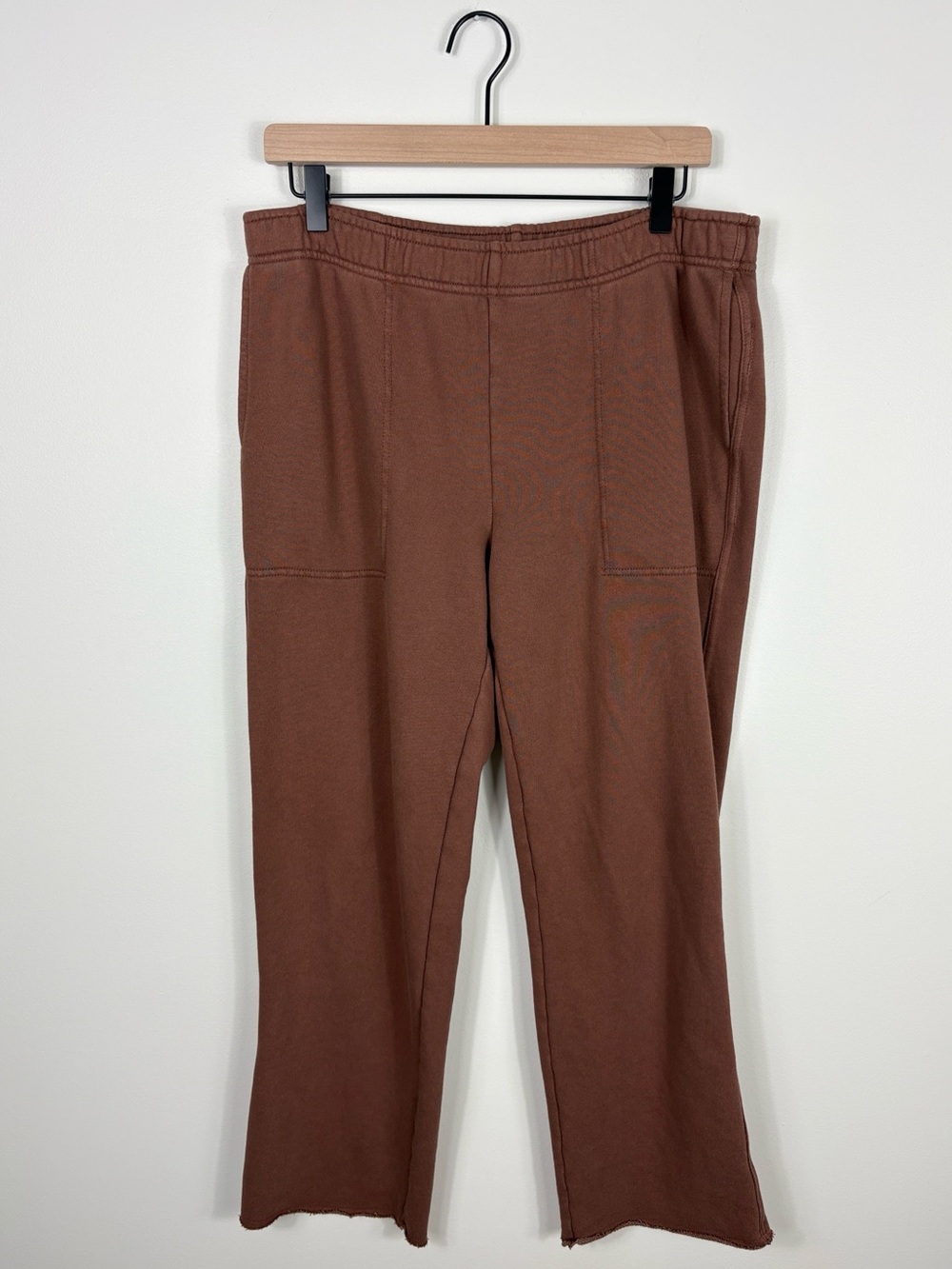 Aerie Straight Leg Sweatpants Brown Women’s Size Large Cotton Terry Relaxed